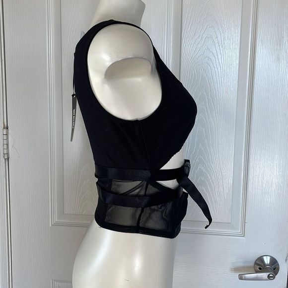 Poster girl sleeveless mesh belted tank top size large - Picture 3 of 6